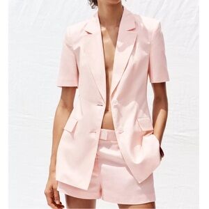 Zara Light Pink Linen Blazer set